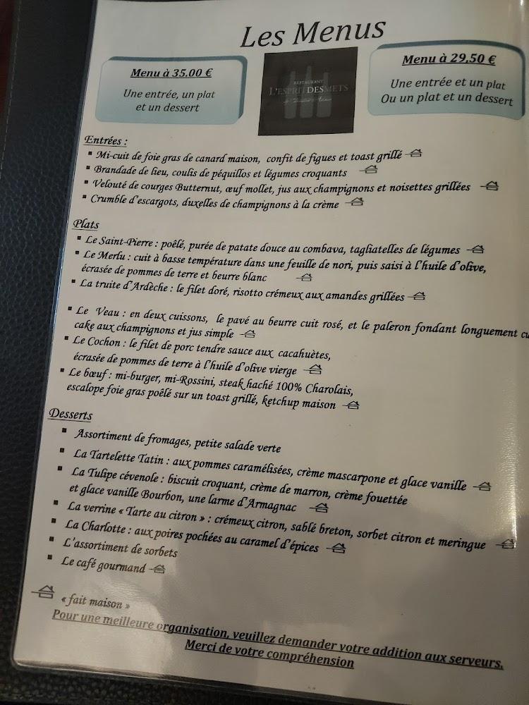 L'Esprit des Mets - Menu Image 2