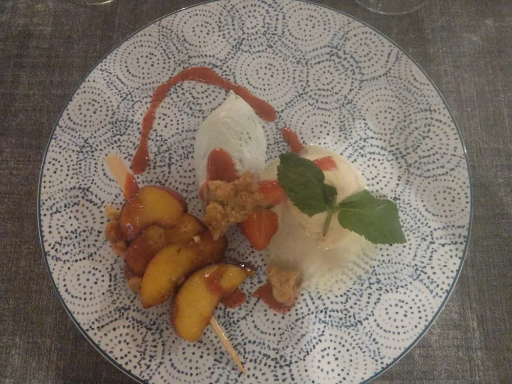 Pêche Romarin Chantilly Pistache